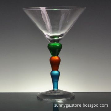Martini Glass with Colored Stem and 300mL Capacity